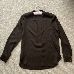 Vince womens silk brown blouse size 2
